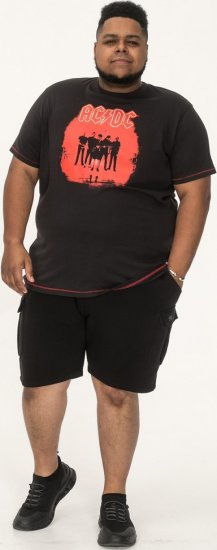 D555 Uxbridge Official AC/DC Band Printed Crew Neck T-Shirt Washed Black TALL SIZES - T-paidat - Isot T-paidat 2XL – 14XL