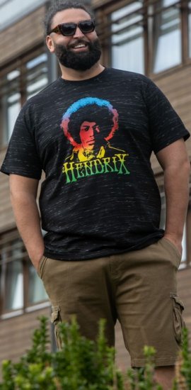 D555 Hendrix Official Jimi Hendrix Printed Crew Neck T-Shirt Black Reno - Bändi T-paidat - 