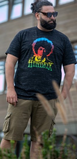 D555 Hendrix Official Jimi Hendrix Printed Crew Neck T-Shirt Black Reno - Bändi T-paidat - 