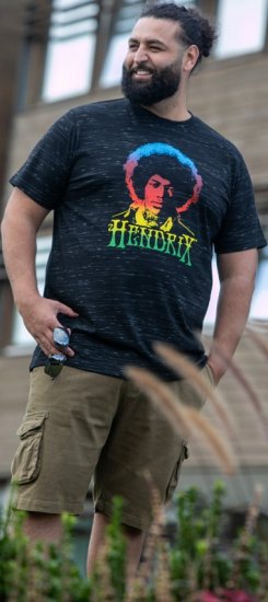 D555 Hendrix Official Jimi Hendrix Printed Crew Neck T-Shirt Black Reno - Bändi T-paidat - 