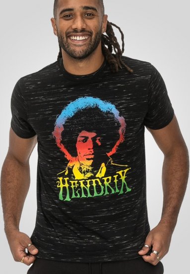 D555 Hendrix Official Jimi Hendrix Printed Crew Neck T-Shirt Black Reno - Bändi T-paidat - 
