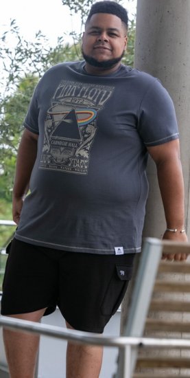 D555 HANLEY Official Pink Floyd Crew Neck T-Shirt Dark Grey - T-paidat - Isot T-paidat 2XL – 14XL