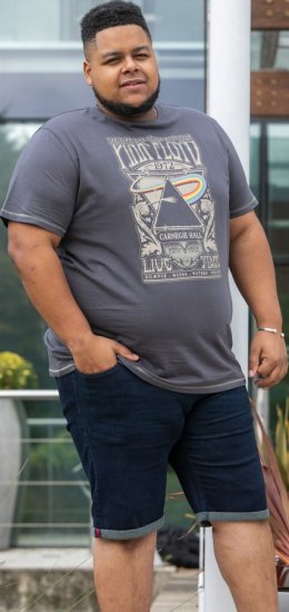 D555 HANLEY Official Pink Floyd Crew Neck T-Shirt Dark Grey TALL SIZES - MIESTEN VAATTEET MT-6XLT - Pitkien miesten vaatteet