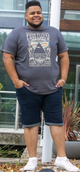 D555 HANLEY Official Pink Floyd Crew Neck T-Shirt Dark Grey TALL SIZES - MIESTEN VAATTEET MT-6XLT - Pitkien miesten vaatteet