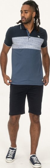 D555 Leeds Cut And Sew Polo With Jacquard Collar And Cuffs Navy - Pikeepaidat - Miesten isot pikeepaidat