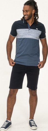 D555 Leeds Cut And Sew Polo With Jacquard Collar And Cuffs Navy - Pikeepaidat - Miesten isot pikeepaidat