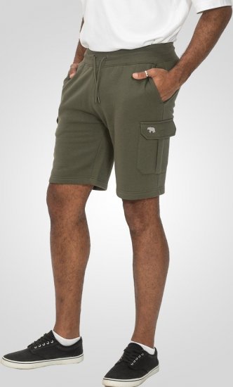 D555 Wigan 1 Elasticated Waist Fleece Cargo Shorts Khaki - Collegehousut ja collegeshortsit - Miesten Isot collegehousut ja collegeshortsit