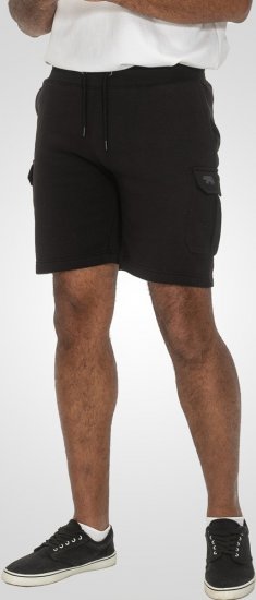 D555 Wigan 2 Elasticated Waist Fleece Cargo Shorts Black - Collegehousut ja collegeshortsit - Miesten Isot collegehousut ja collegeshortsit