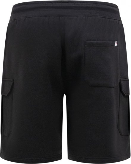 D555 Wigan 2 Elasticated Waist Fleece Cargo Shorts Black - Collegehousut ja collegeshortsit - Miesten Isot collegehousut ja collegeshortsit