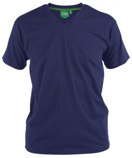 D555 Signature V-pääntie T-paita Tummansininen - T-paidat - Isot T-paidat 2XL – 14XL