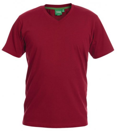 D555 Signature V-pääntie T-paita Punainen - T-paidat - Isot T-paidat 2XL – 14XL