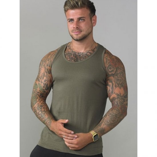 D555 Fabio Hihaton paita Khaki - T-paidat - Isot T-paidat 2XL – 14XL