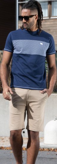 D555 Swansea Cut And Sew Crew Neck T-Shirt Navy - T-paidat - Isot T-paidat 2XL – 14XL