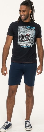 D555 Knowle Detroit Motor Bike Printed Crew Neck T-Shirt Navy - T-paidat - Isot T-paidat 2XL – 14XL