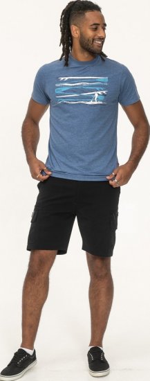 D555 Cardiff Surfer And Waves Printed Crew Neck T-shirt Denim Marl - T-paidat - Isot T-paidat 2XL – 14XL