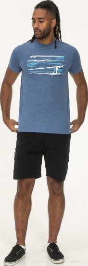 D555 Cardiff Surfer And Waves Printed Crew Neck T-shirt Denim Marl - T-paidat - Isot T-paidat 2XL – 14XL