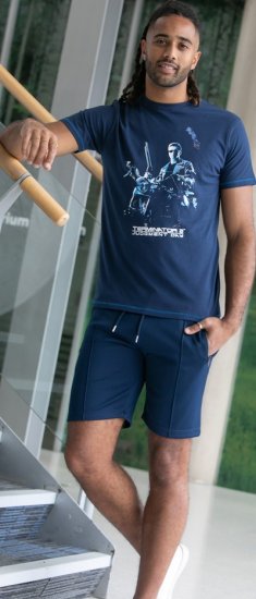 D555 Cameron Official Terminator Printed Crew Neck T-Shirt Dark Navy - T-paidat - Isot T-paidat 2XL – 14XL