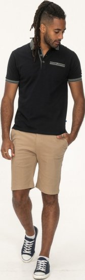 D555 Ilkeston Jacquard Collar & Cuff Short Sleeve Pique Polo Navy - Pikeepaidat - Miesten isot pikeepaidat