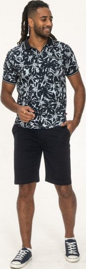 D555 Halifax AOP Hawaiian Print Short Sleeve Polo Blue - T-paidat - Isot T-paidat 2XL – 14XL
