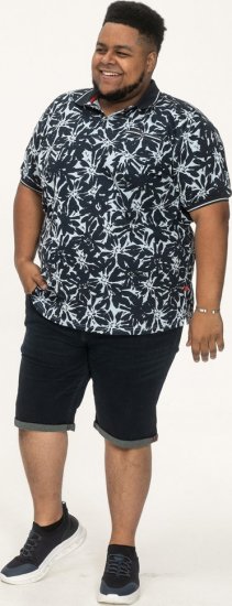 D555 Halifax AOP Hawaiian Print Short Sleeve Polo Blue - T-paidat - Isot T-paidat 2XL – 14XL