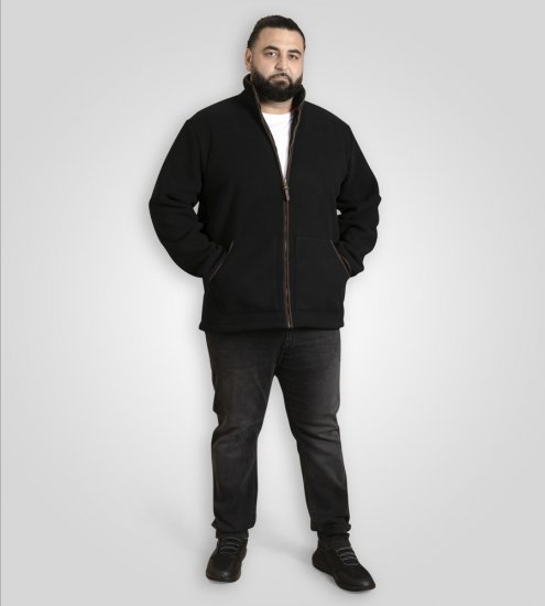 D555 Louth Micro Fleece Jacket with Sherpa Lining Black - Takit - Miesten Takit, isot koot – 2XL – 12XL