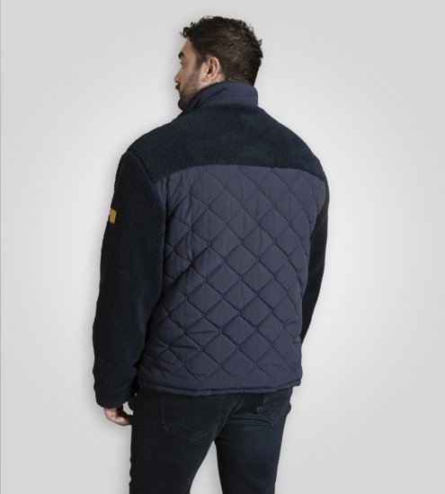 D555 Northampton Hybrid Sherpa Quilted Micro Fleece Jacket Navy - Takit - Miesten Takit, isot koot – 2XL – 12XL