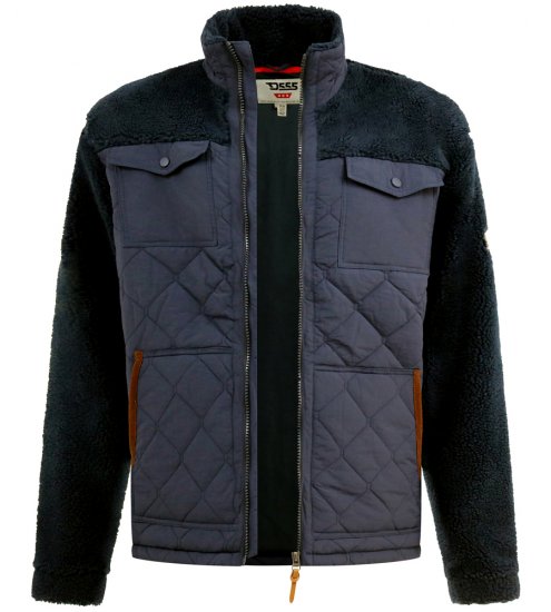 D555 Northampton Hybrid Sherpa Quilted Micro Fleece Jacket Navy - Takit - Miesten Takit, isot koot – 2XL – 12XL