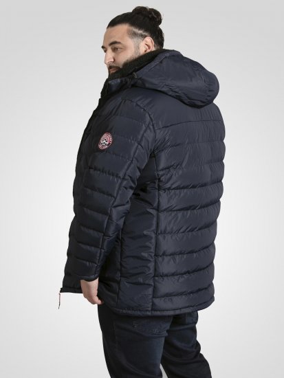 D555 Workington Topattu Takki Hupulla ja Sherpavuorella Tummansininen - Takit - Miesten Takit, isot koot – 2XL – 12XL
