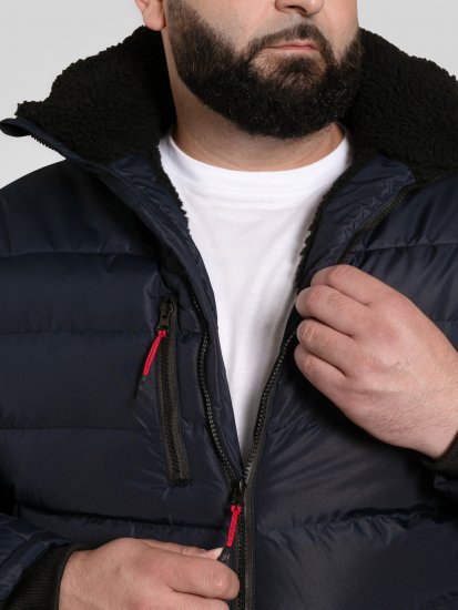 D555 Workington Topattu Takki Hupulla ja Sherpavuorella Tummansininen - Takit - Miesten Takit, isot koot – 2XL – 12XL