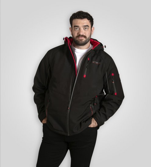 D555 Fretwell Padded Softshell Jacket with Detachable Hood Black - Takit - Miesten Takit, isot koot – 2XL – 12XL