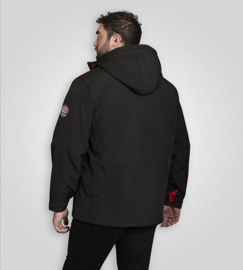 D555 Fretwell Padded Softshell Jacket with Detachable Hood Black - Takit - Miesten Takit, isot koot – 2XL – 12XL