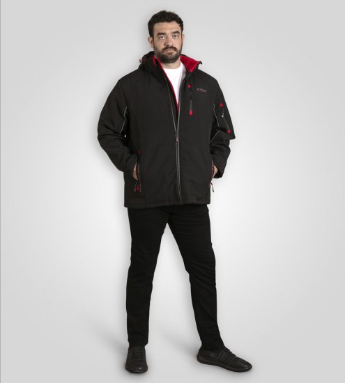 D555 Fretwell Padded Softshell Jacket with Detachable Hood Black - Takit - Miesten Takit, isot koot – 2XL – 12XL