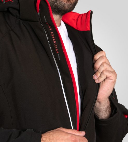 D555 Fretwell Padded Softshell Jacket with Detachable Hood Black - Takit - Miesten Takit, isot koot – 2XL – 12XL