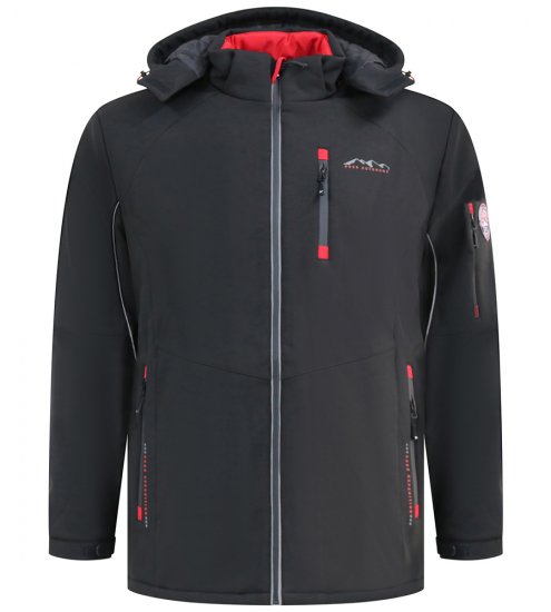 D555 Fretwell Padded Softshell Jacket with Detachable Hood Black - Takit - Miesten Takit, isot koot – 2XL – 12XL