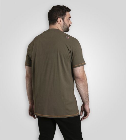 D555 Stockton Gorilla Playing Drums Crew Neck T-Shirt Khaki - T-paidat - Isot T-paidat 2XL – 14XL