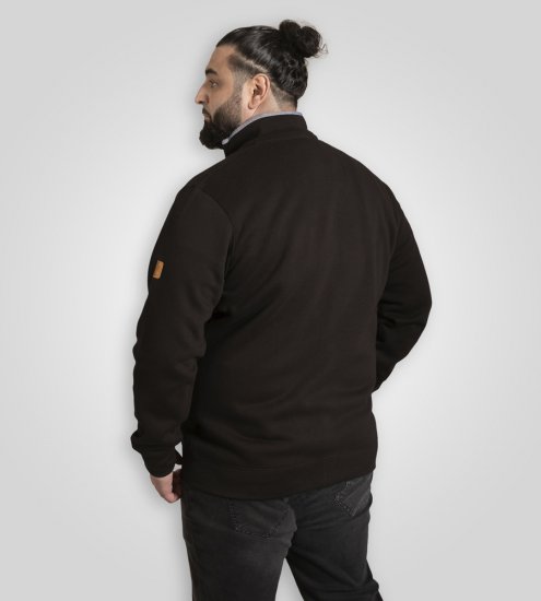 D555 Russel Fleece Sweatshirt with Chest Embroidery Black - Hupparit ja collegepaidat - Miesten hupparit ja collegepaidat isot koot