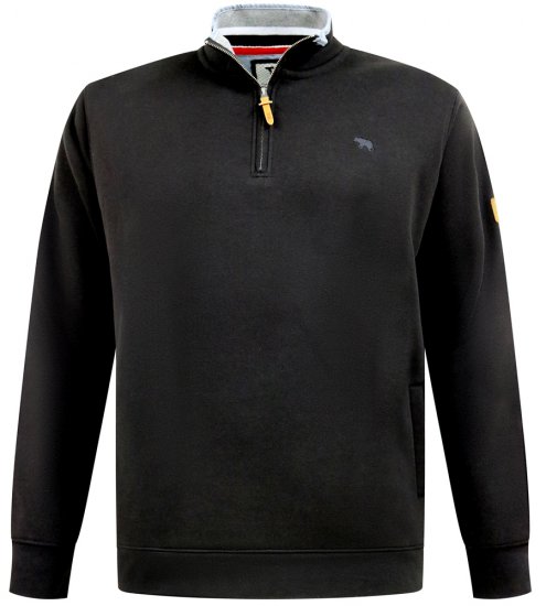 D555 Russel Fleece Sweatshirt with Chest Embroidery Black - Hupparit ja collegepaidat - Miesten hupparit ja collegepaidat isot koot