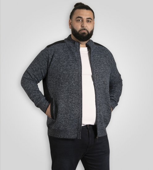 D555 Dereham 1 Vetoketjullinen Neuletakki Vuorella Tummansininen - Hupparit ja collegepaidat - Miesten hupparit ja collegepaidat isot koot