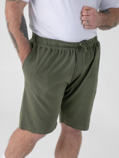 D555 Mitchell 1 Stretch-Shortsit Joustavalla Vyötäröllä Khaki - Collegehousut ja collegeshortsit - Miesten Isot collegehousut ja collegeshortsit