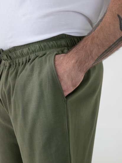 D555 Mitchell 1 Stretch-Shortsit Joustavalla Vyötäröllä Khaki - Collegehousut ja collegeshortsit - Miesten Isot collegehousut ja collegeshortsit