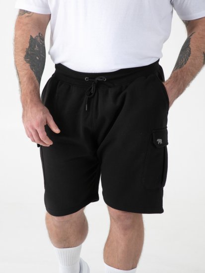 D555 Robinson 1 Fleece Cargo-Shortsit Joustavalla Vyötäröllä Musta - Collegehousut ja collegeshortsit - Miesten Isot collegehousut ja collegeshortsit