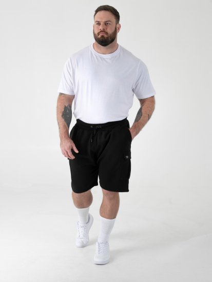 D555 Robinson 1 Fleece Cargo-Shortsit Joustavalla Vyötäröllä Musta - Collegehousut ja collegeshortsit - Miesten Isot collegehousut ja collegeshortsit