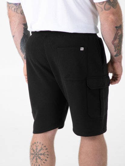D555 Robinson 1 Fleece Cargo-Shortsit Joustavalla Vyötäröllä Musta - Collegehousut ja collegeshortsit - Miesten Isot collegehousut ja collegeshortsit