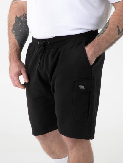 D555 Robinson 1 Fleece Cargo-Shortsit Joustavalla Vyötäröllä Musta - Collegehousut ja collegeshortsit - Miesten Isot collegehousut ja collegeshortsit