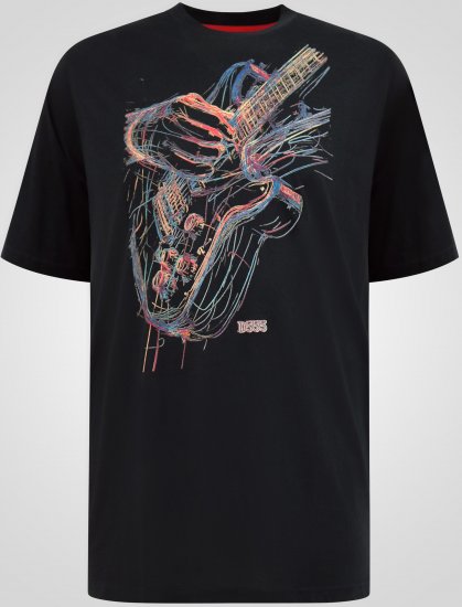 D555 Elliot T-paita Monivärisellä Kitarapainatuksella - T-paidat - Isot T-paidat 2XL – 14XL