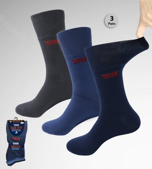 D555 Harold 2 Multi Color Pack of 3 Extra Wide Comfort Fit Socks - Alusvaatteet & uimavaatteet - Miesten Isot alusvaatteet 