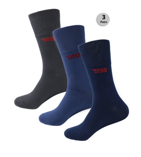 D555 Harold 2 Multi Color Pack of 3 Extra Wide Comfort Fit Socks - Alusvaatteet & uimavaatteet - Miesten Isot alusvaatteet 