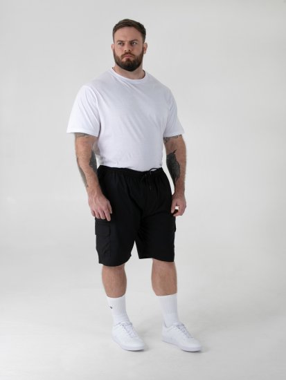 D555 Thomas Stretch-Shortsit Joustavalla Vyötäröllä Musta - Shortsit - Shortsit, isot koot – W40-W60