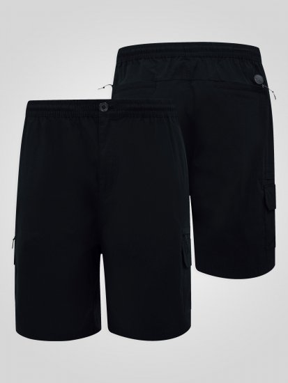 D555 Thomas Stretch-Shortsit Joustavalla Vyötäröllä Musta - Shortsit - Shortsit, isot koot – W40-W60