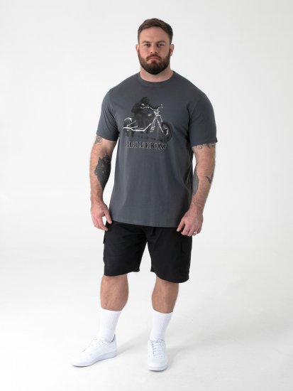 D555 Craig Gorilla Biker T-paita Painatuksella Tummanharmaa - T-paidat - Isot T-paidat 2XL – 14XL